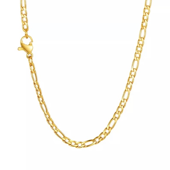 Men 18” Titanium Steel Figaro Chain Necklace - Picture 4 of 5